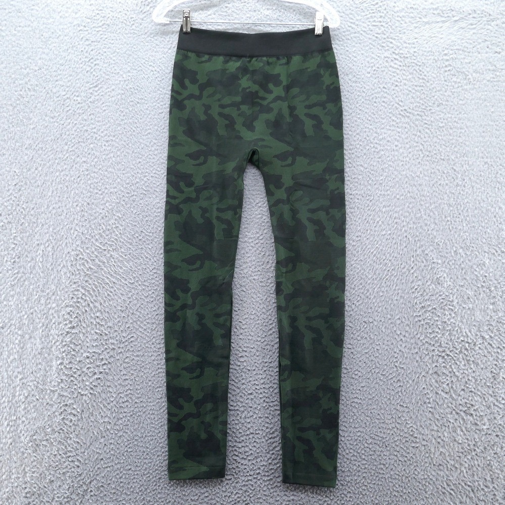 HUE Womens Olive Green Camo Brushed Seamless Leggings L/XL NEW